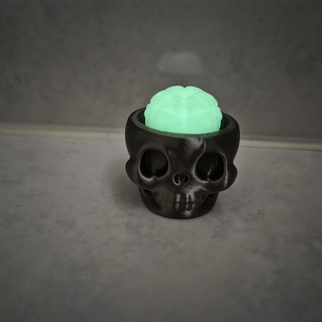 Skull brein glow-in-the-dark groen oplichtend in het donker
