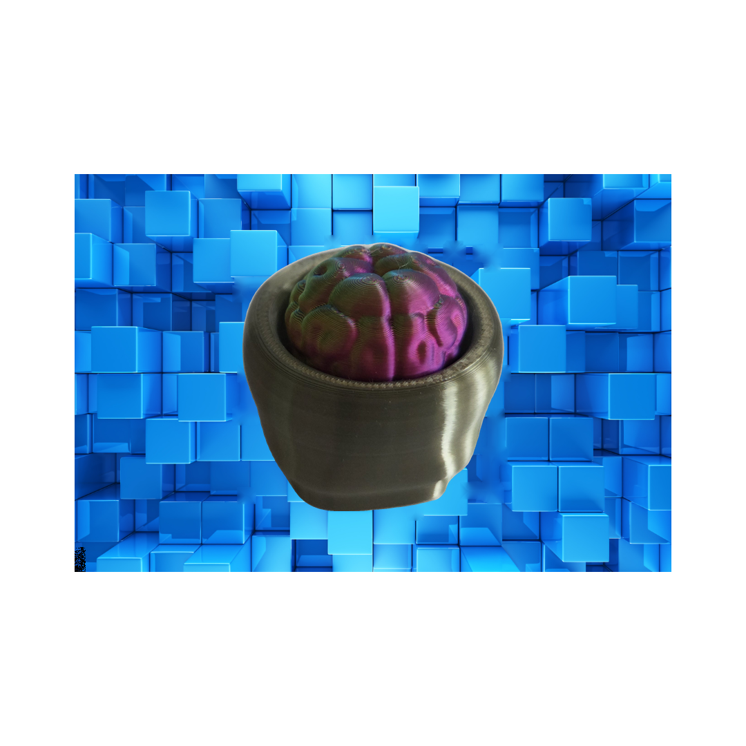 Skull met roze brein clicker